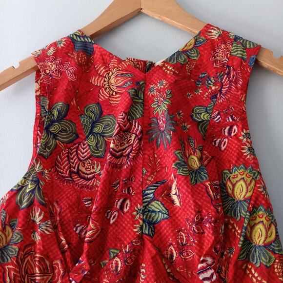 Ulla Johnson Sydney Structured Sleeveless Top Red 6 - Picture 4 of 9